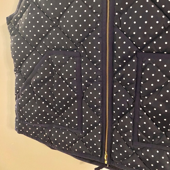 NWT J. Crew navy with white dot vest Large - Picture 2 of 6